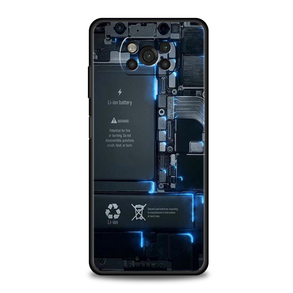 

Phone Case for Xiaomi Poco F7 F6 F5 F4 F3 X7 X6 X5 X4 X3 NFC M4 C51 C55 GT 5G Soft TPU Cover Capas Inside Circuit Board Fundas Poco X5 Pro