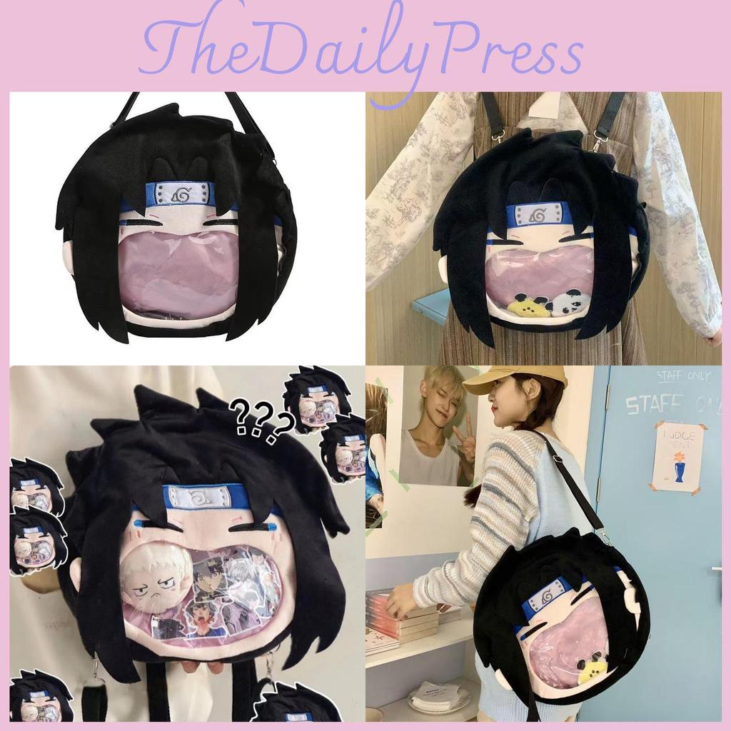 Naruto Uchiha Sasuke Plush Backpack With Large Capacity For Daily Use Teen Gift