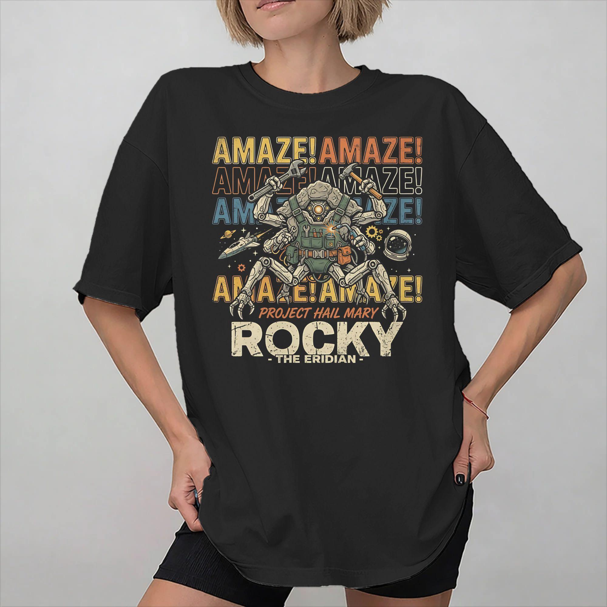 Amaze Amaze Amaze Rocky Project Hail Mary Graphic Printed T Shirts Unisex Women  Cotton  Tee Shirt Clothing S