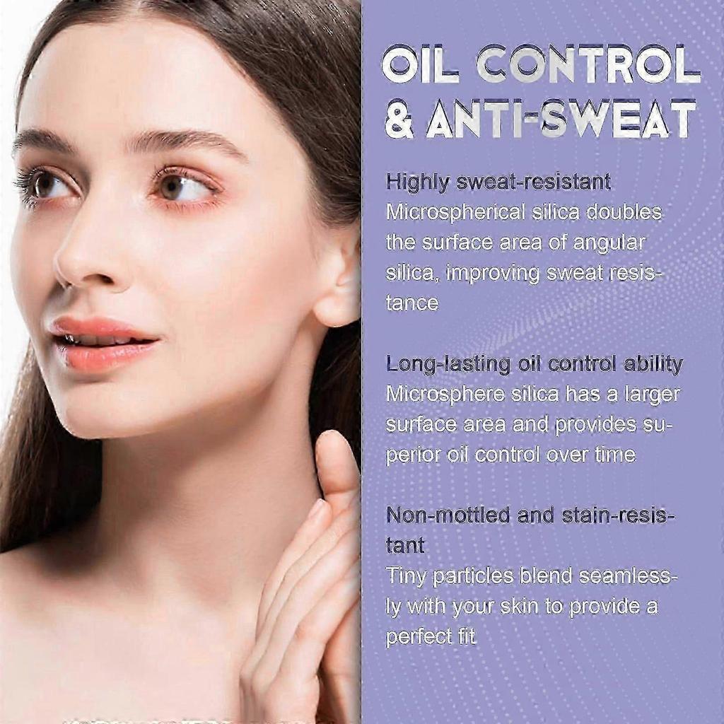 Lavendel Mattes Puder, Lavendel Mattes Puder Ölkontrolle, mit Mini-Puderquaste, Für seidige, weichzeichnende, ölregulierende, langanhaltende Make-up