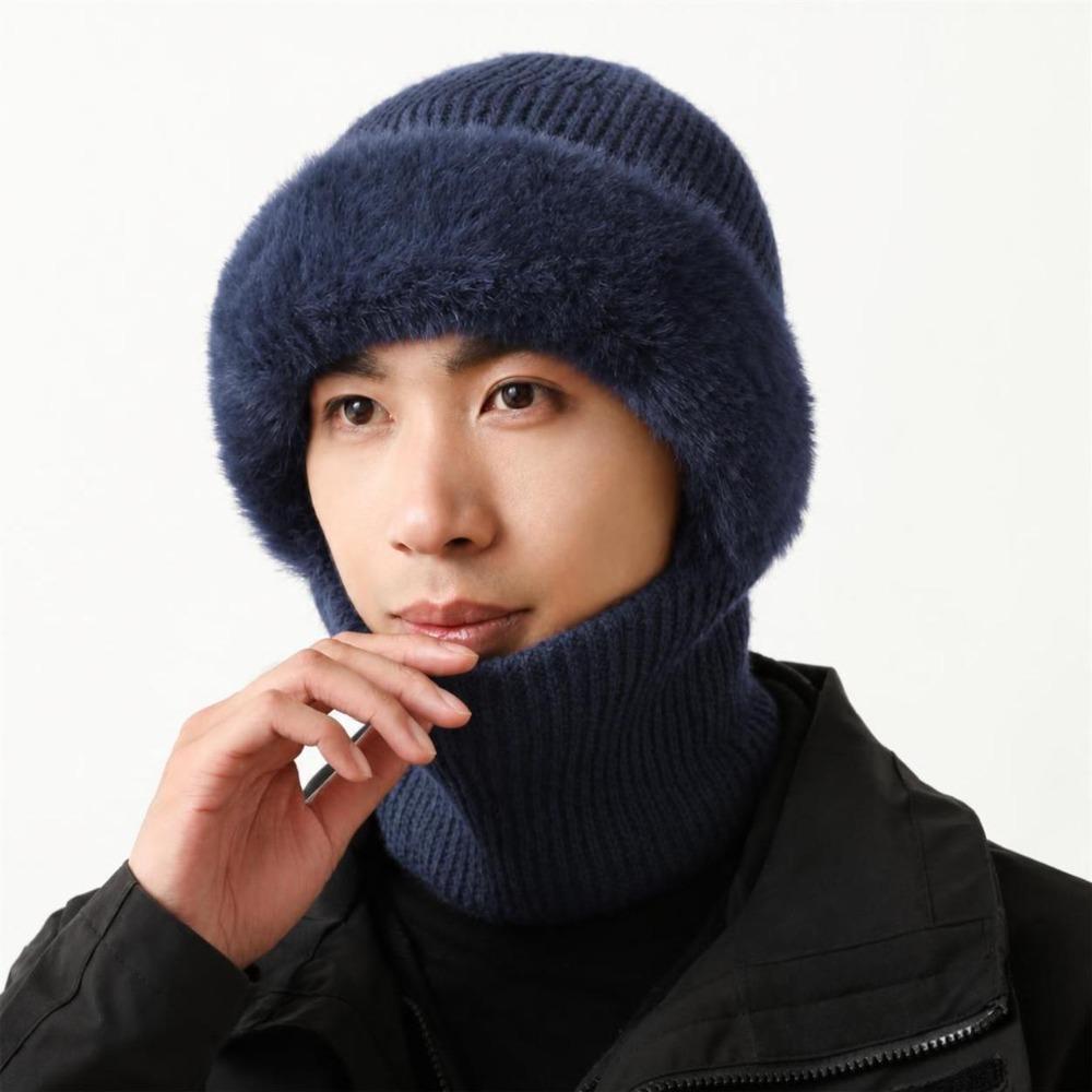 Full Cover Style Winter Warm Hat Thicken Knit Beanie Hat Comfortable Men Balaclava Hat  Outdoor