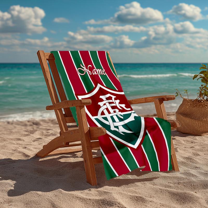 Custom Name Ultra-Soft Beach Towel with Fluminense FC Theme,Ideal for Pool - Camping, Diving - Perfect Travel Essential, Vibrant Beach Towel.