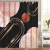 Modern Abstract Gold Blush Pink Shower Curtain Waterproof Luxury Bathroom Decor Geometric Art Curtains 180x180cm