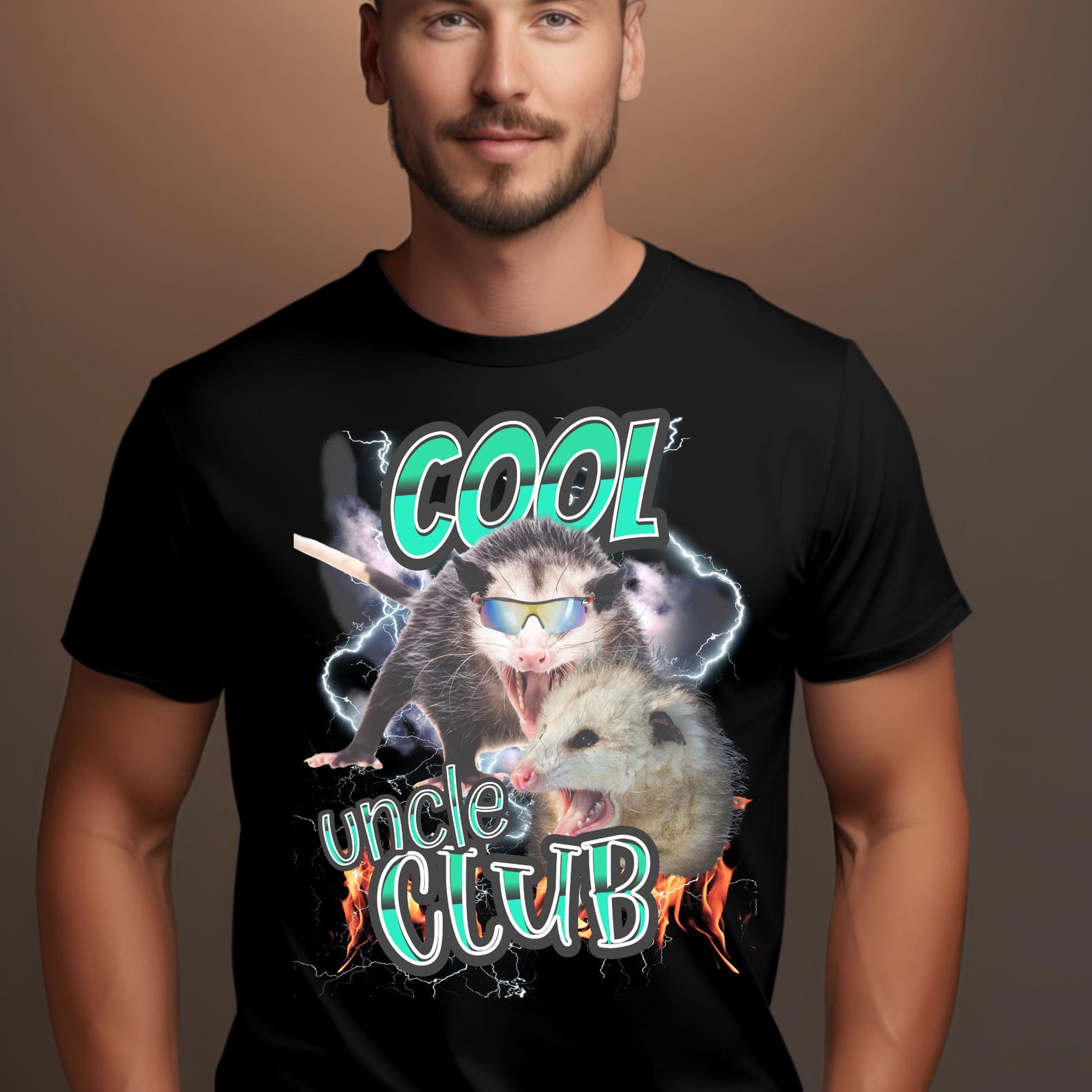 Cool Uncle Club Shirt, Funny Opossum Meme Tee 2XL