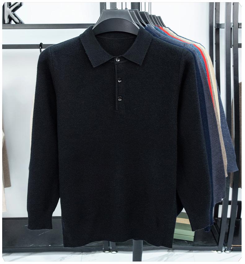 Men's Autumn/Winter Business Casual Loose Knit Sweater with Thickened Lapel