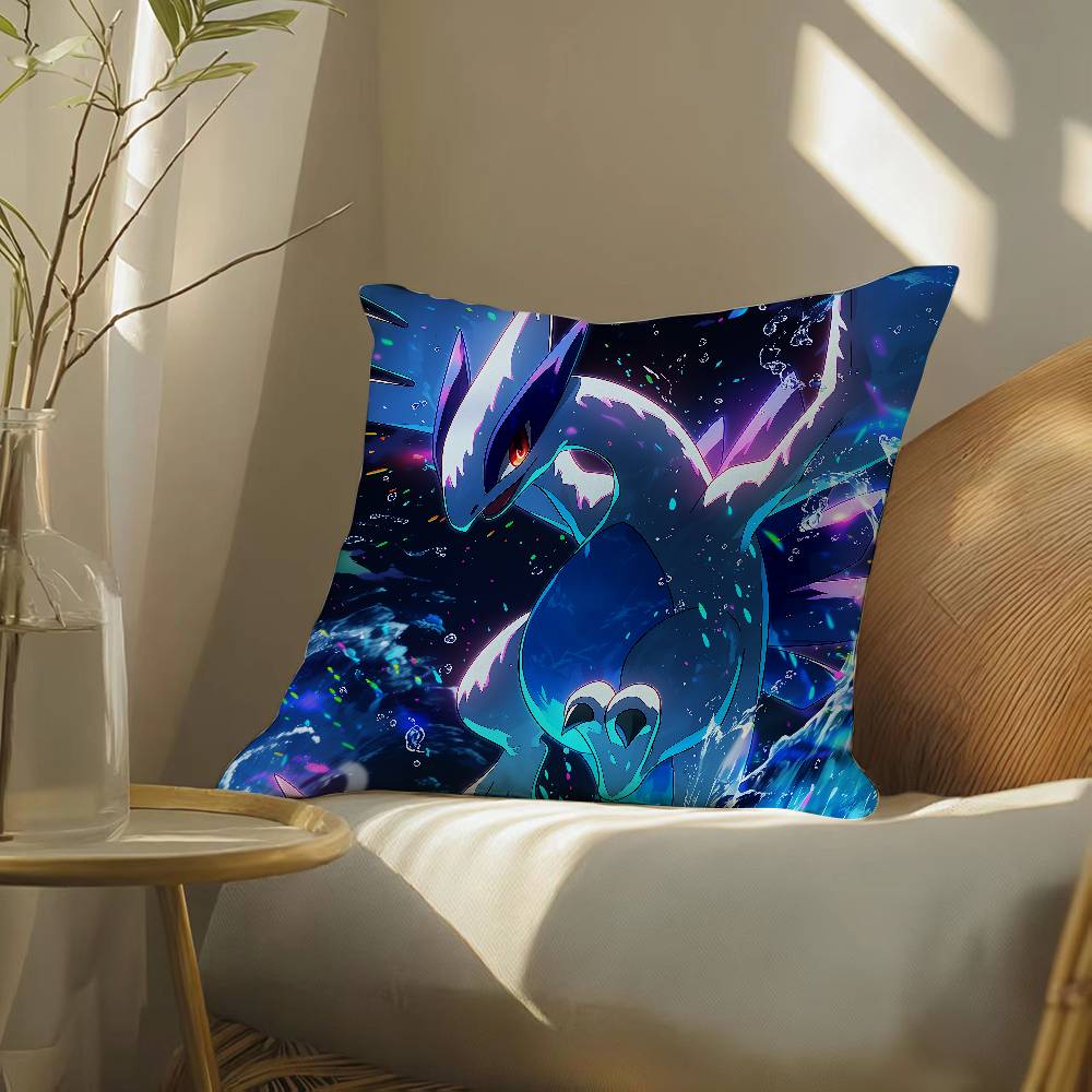 Pokemon Fighting Type Collection Anime Plush Pillow Cover Soft Short Plush Cushion Cover For Sofa Bedroom Decor Gift