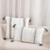 Cotton Yarn Jacquard Tufted Tassel Throw Pillow Cover Office Waist Cushion Home Sofa Bedside Cushion