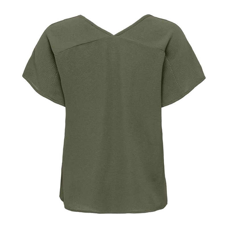 Short-sleeved Plain Ruffled Top Women ONLY