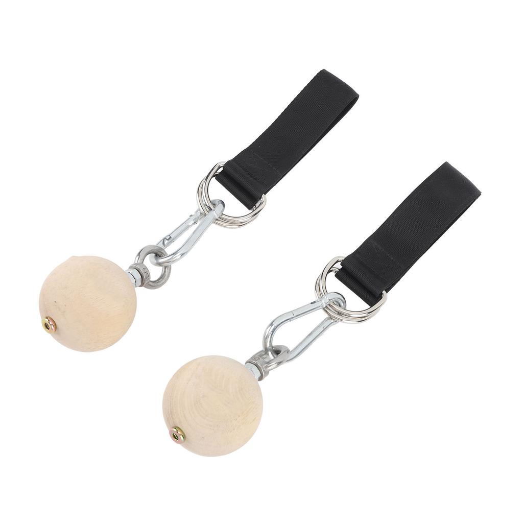 2PCS Pull Up Ball Stainless Steel and Pine Climbing Holds Pull Up Power Training Ball for Health and Fitness