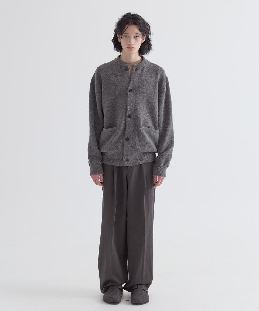 Ezio Melange Pocket Button Cardigan_Charcoal