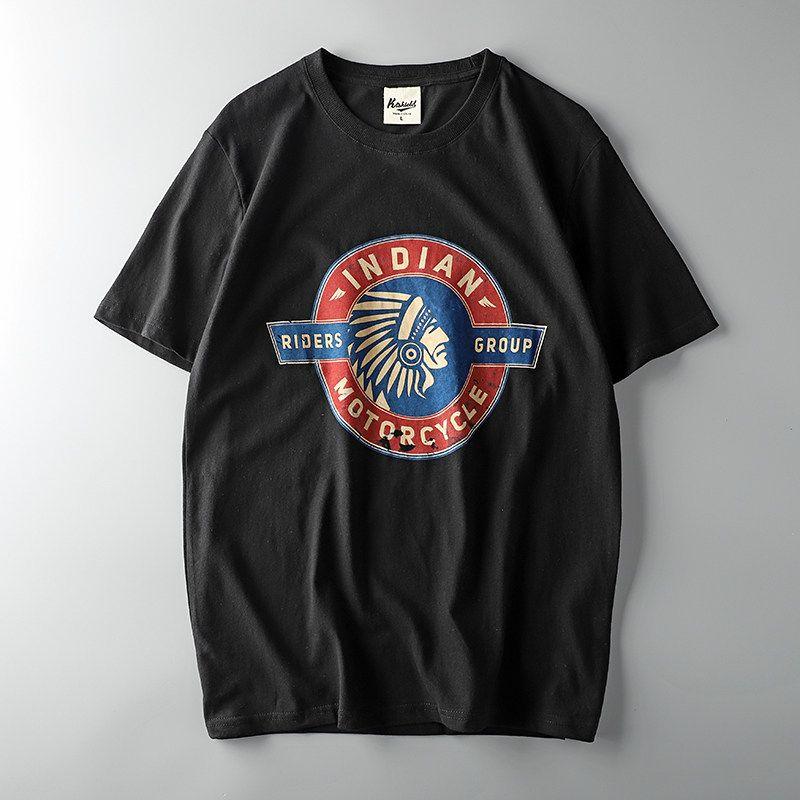 Export Tail Single Men's Cut Label Cattle Goods Amekaji American Retro T-shirt Short Sleeve Trendy Super Hot Half Sleeve Tops