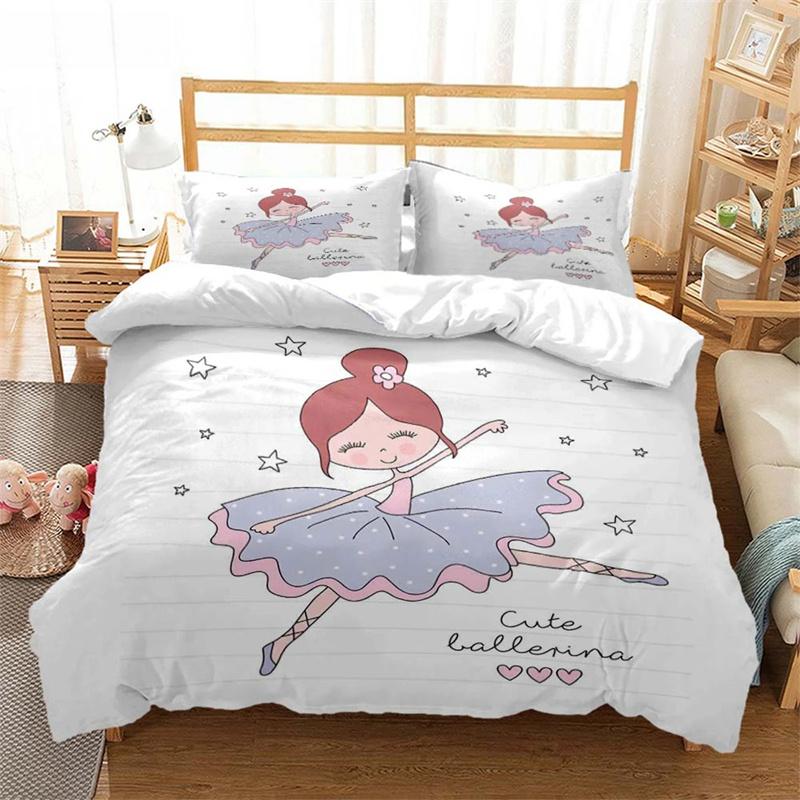 Ballet Girls Minimalist Fashion Bed Three Piece Set Customizable Bedding Set Soft And Comfortable Comforter Bedding Sets