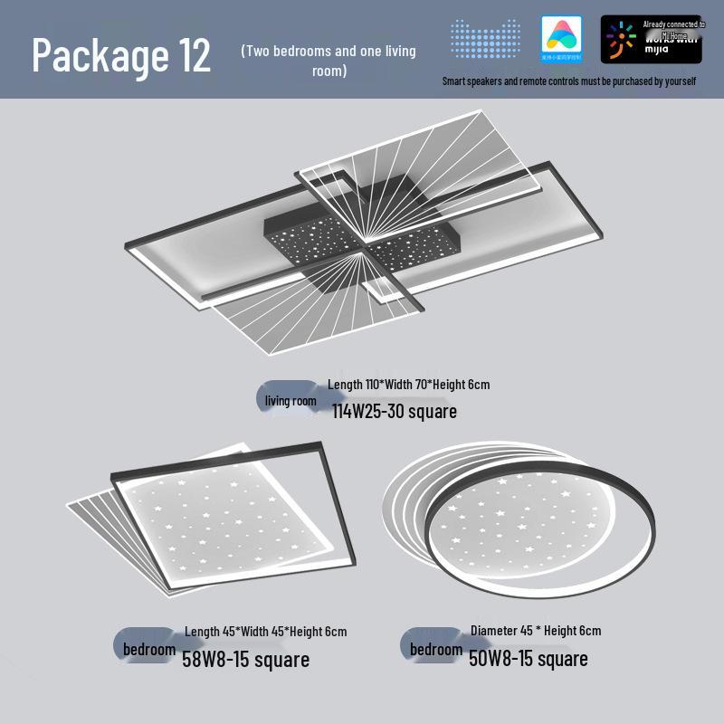 Smart Ceiling Light Package for Living Room - Compatible with Mijia Xiaoai Control