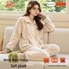 Langsha Women's Warm Coral Fleece Winter Pajama Set
