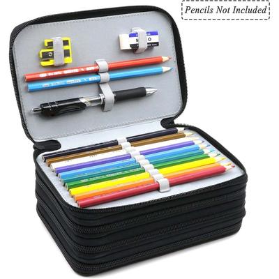 1PC New 72-hole Stationery Storage Bag, Convenient Oxford Cloth Multi-layer Zipper Pencil Bag, Suitable for a Variety of Pencils