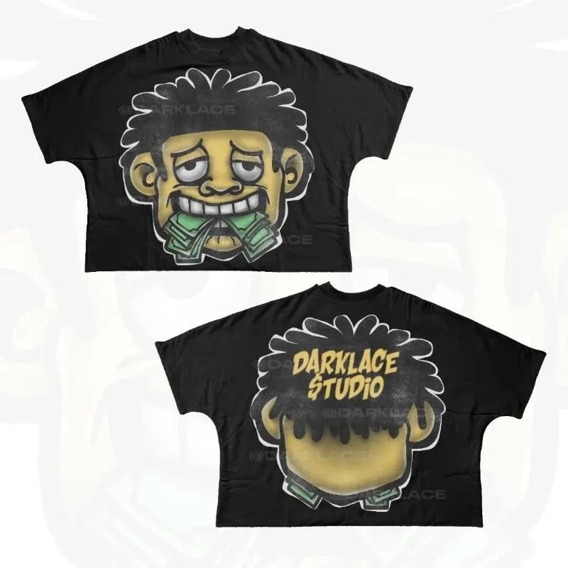 

Streetwear T Shirt Hip Hop Fun Cartoon Graphic Printed Oversized T Shirt Harajuku Gothic Cotton Short Sleeved Clothing Men 6XL