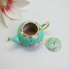 Elegant Cloisonnes Teapot Jewelry Box Alloy Ornament With Colorful Enamel For Wedding Gift Home Decoration