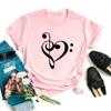 New Unisex T Shirt Music Note Printed Tshirt Female Summer Casual Short Sleeve Oneck Tshirt Tops Tops for Unisex Tops