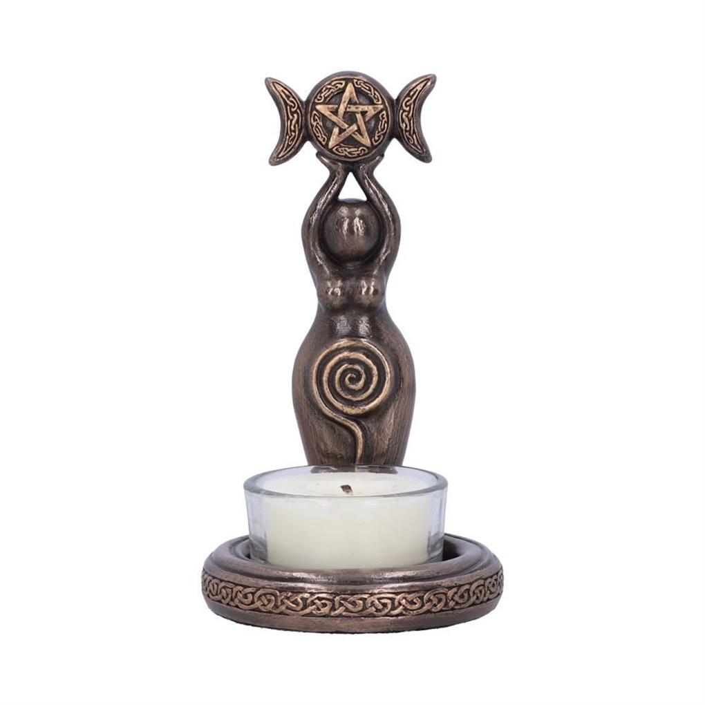 Candle Holder Decor Table Ornament Collectible Candlestick Statue Exquisite Sculpture Home Figurine for Fireplace Shelf