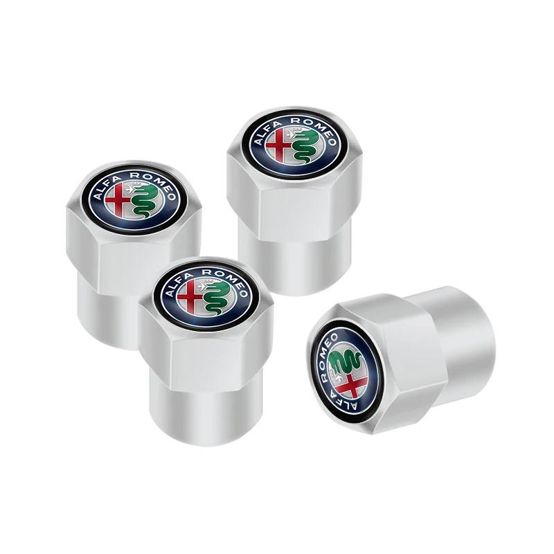 For Alfa Romeo 2026 Hot Sticker Aluminium Alloy 4pcs Car Tire Valve Cap For Alfa Romeo Giulia Stelvio Giulietta 156 159 147 Mito