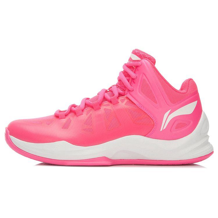 Li Ning Yu Qiong High-Top Basketball Shoes Unisex Sneakers Pink White ABPL003-4