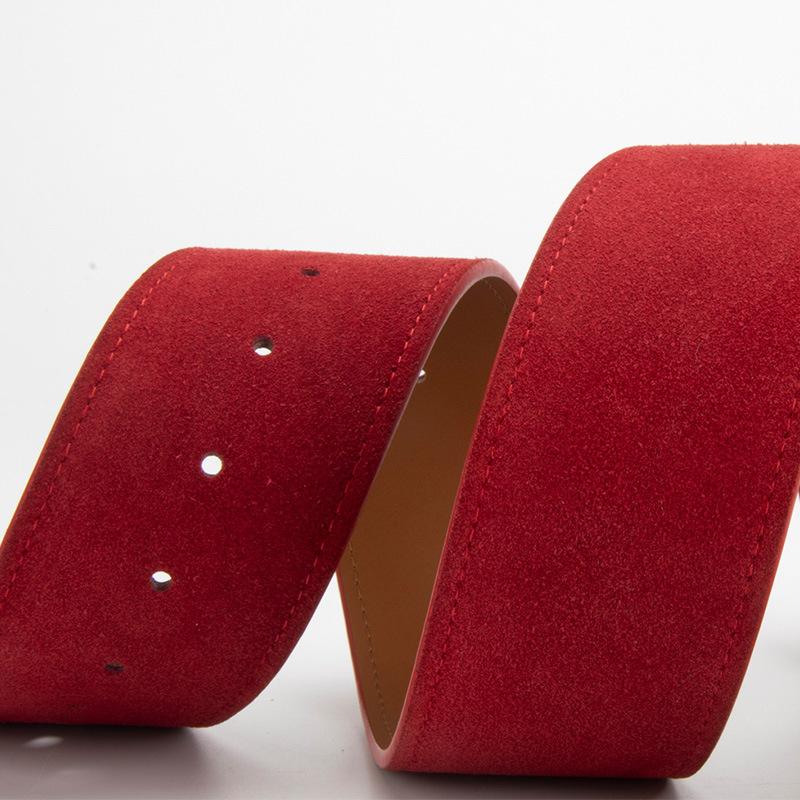 Genuine Leather Belt for Women Fashion Matte Back Velvet Skirt Coat Coat Sweater Wide Belt for Women