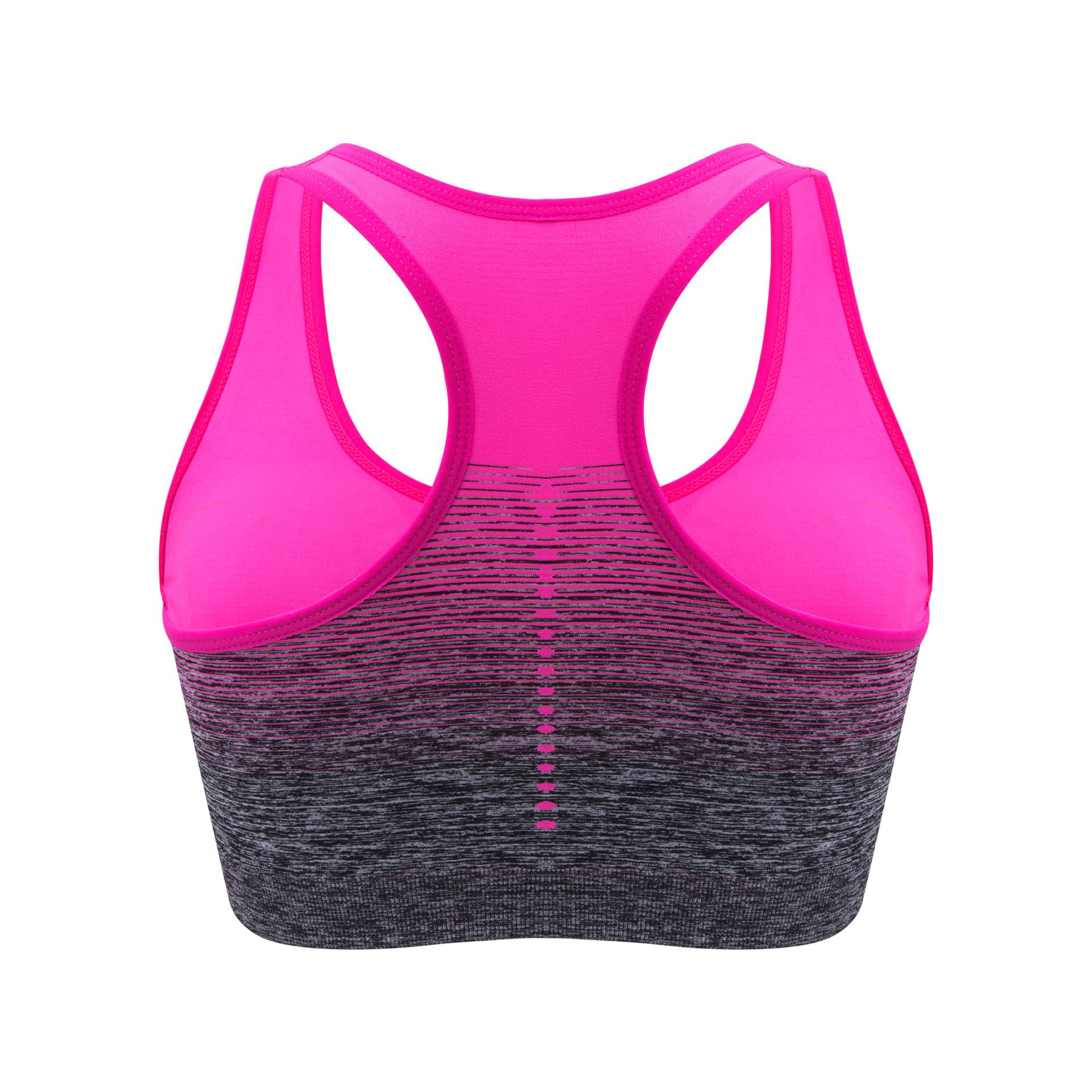 

Спортивный бюстгальтер с высокой эластичностью, дышащий, фитнес-женщины, с подкладкой для бега, йоги, спортзала, бесшовный укороченный бюстгальтер, градиентный спортивный бюстгальтер XL розы красного