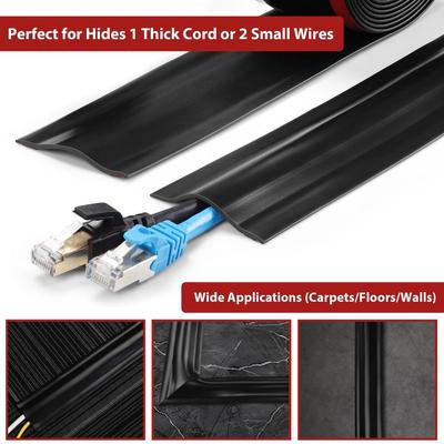 Hochwertige PVC Bodenkabelabdeckung Selbstklebend 1m Wandkabelverstecker Universeller Kein Bohren Kabelkanal Sockelleiste