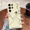 Silica gel Phone Case For Samsung Galaxy S25 S24 Ultra S23 S22 S21 S20 Ultra FE Plus Note 10 20 Lite Airplane Route Desian Cover