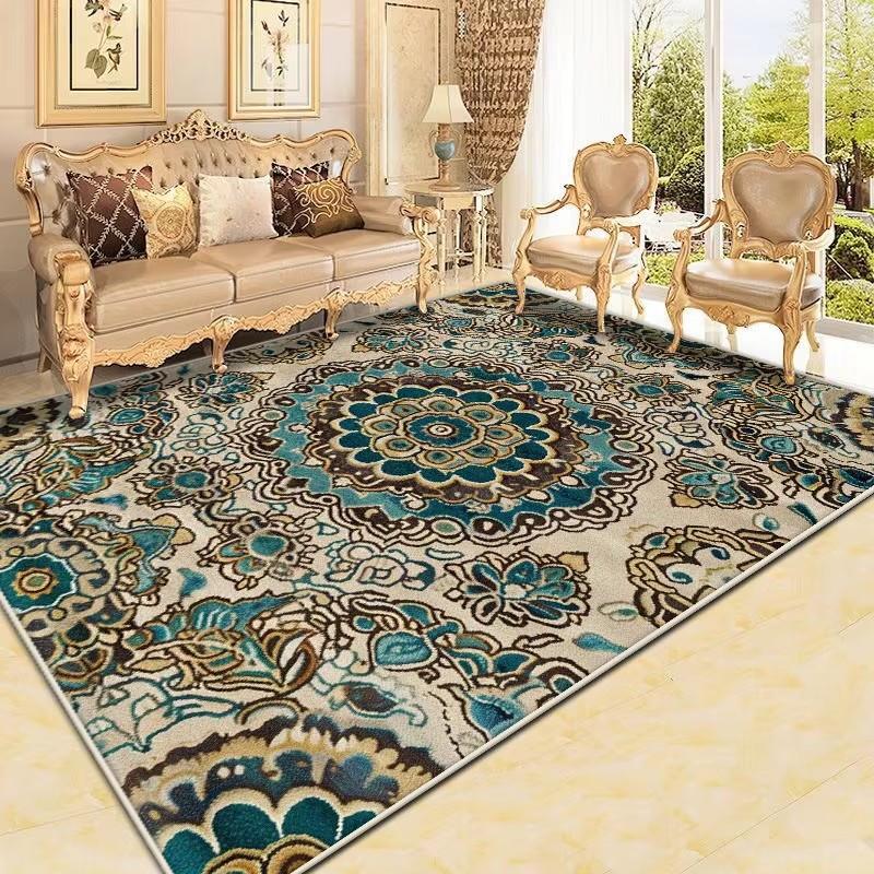 Perský koberec do obývacího pokoje Retro dekorace Velkoplošné protiskluzové koberce Luxusní pohovka Domov Snadno čistitelný Ložnice Společenská místnost Podlahová rohož Boho