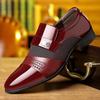 Business Leather Men DressShoes Mesh Leather Shoes for Men Slip-on Oxford Shoe Wedding Formal Party Pointed Toe Male Loafers