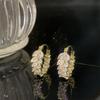 Exquisite French Cubic Zirconia Wheat Earrings: Light Luxury & Fashionable Design
