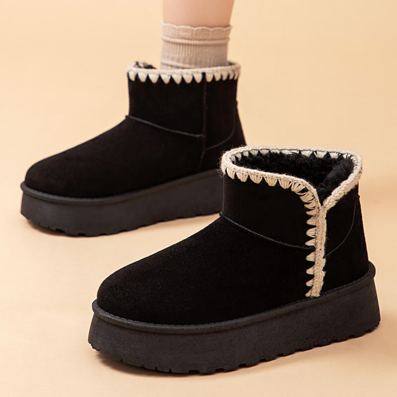 Arctic Winter Boots for Women - Thermal Knee-High Snow Boots with Anti-Slip Thick Sole & Slavic Knit Pattern