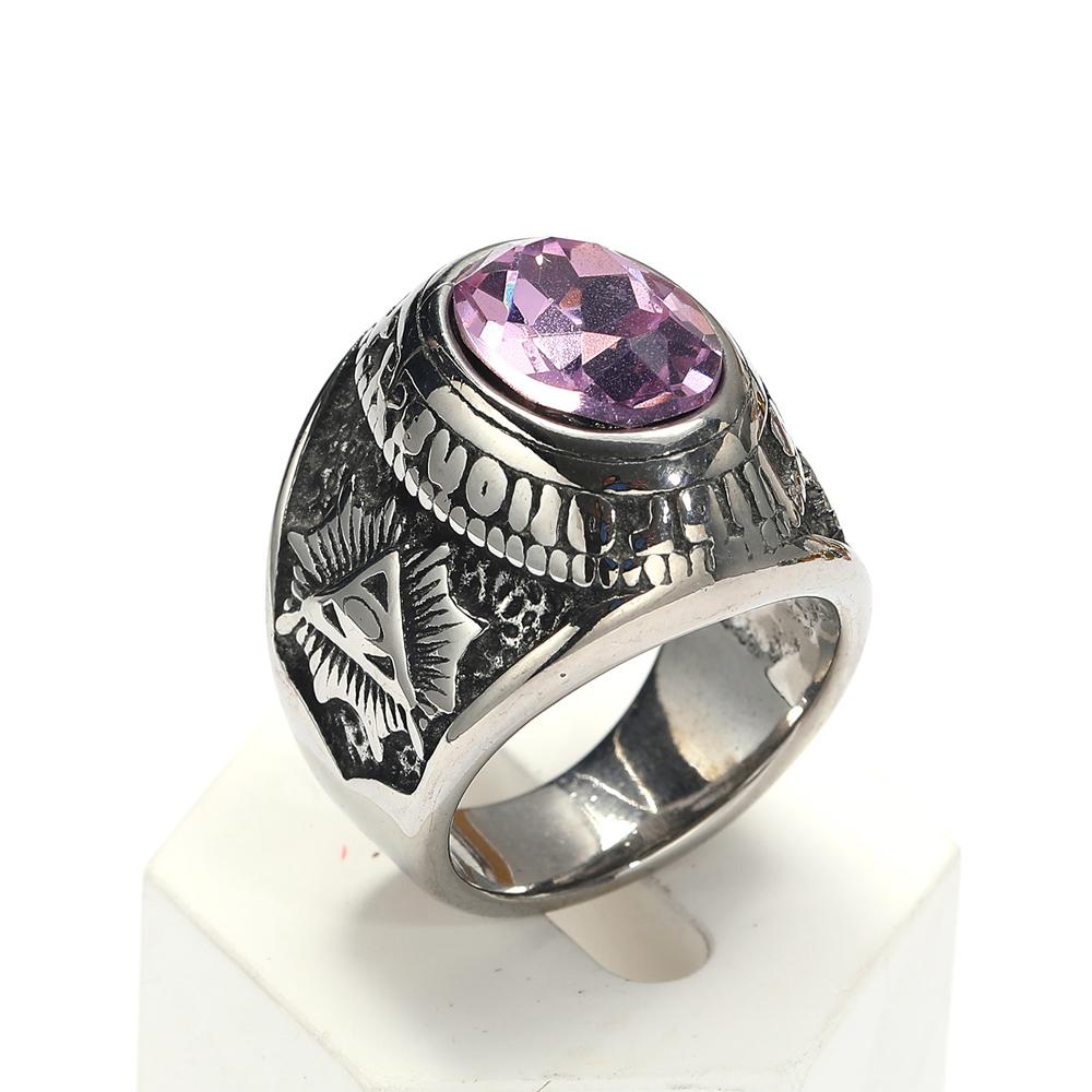 Готические Панк Кольца с Головой Барана и Хрустальным Камнем 316l Титановая Сталь Мужские Украшения Дешевые Товары 7