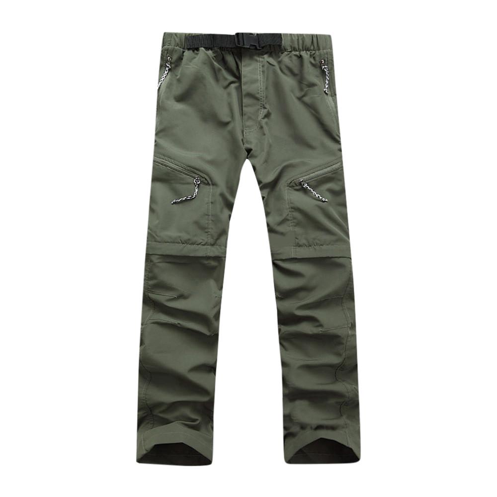 2 In 1 Pants Men's Outdoor Trousers Quick-drying Detachable Dual-use Trousers Shorts and Pants S-3XL