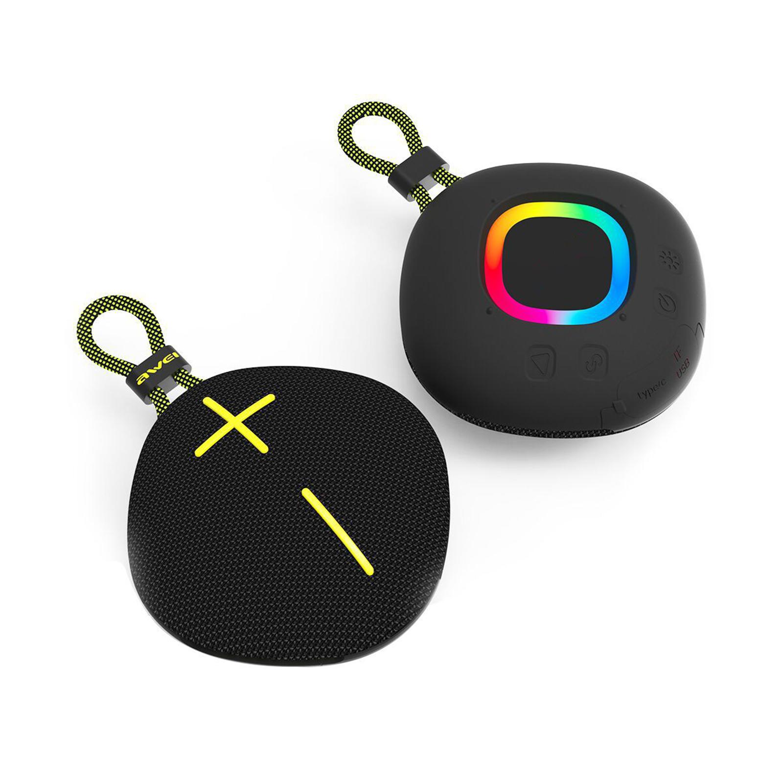 

Bluetooth-динамик Bluetooth 5.3 аудио атмосфера свет IPX6 водонепроницаемый портативный Bluetooth-динамик для улицы чёрный