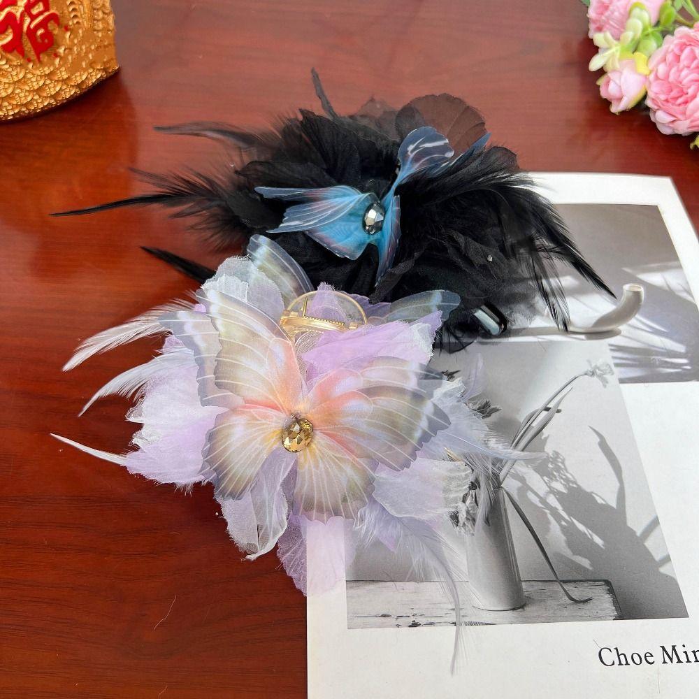 Tassel Grasping Clip Flower Shark Clip Elegant Hair Claw  Girl