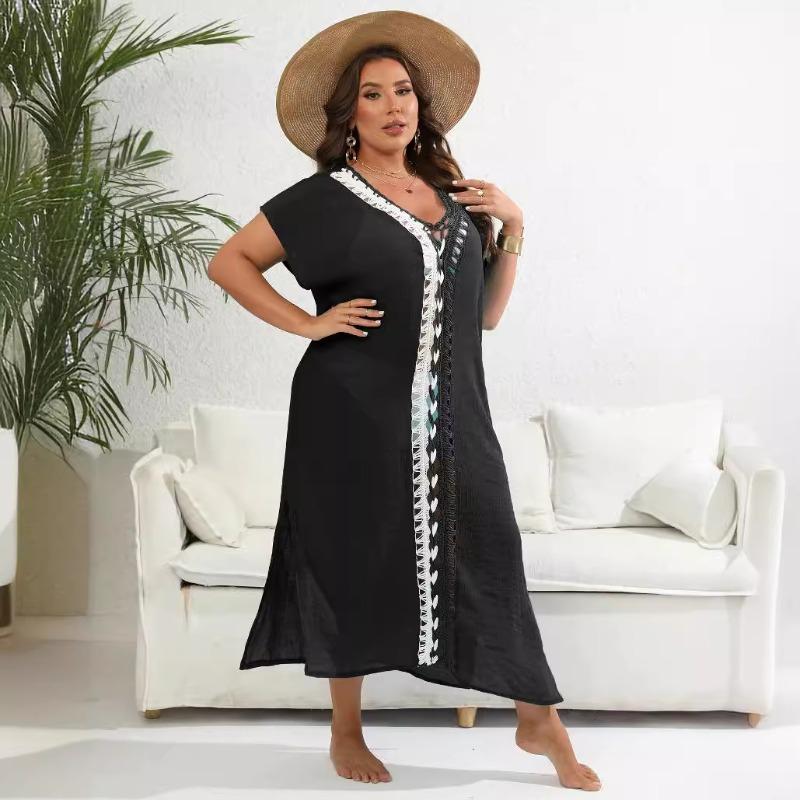 Holiday Beach Cover Shirt Women's Hand Hook Slit Dress