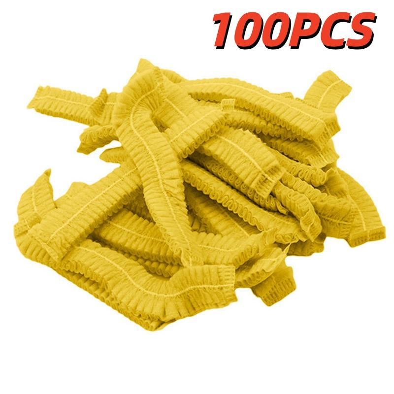 100Pcs/Pack Disposable Hair Head Covers Net Bouffant Dustproof Anti Dust Caps Breathable Shower Bathing Hats Kitchen