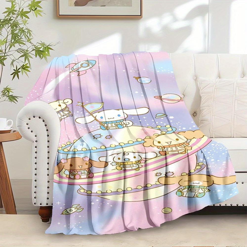 

1pc Space Adventure, Cinnamon roll, Pastel ColorsDigital Print Flannel Throw Blanket, Super Soft Plush Fleece Bedspread, Multipurpose All-Se 130x150cm