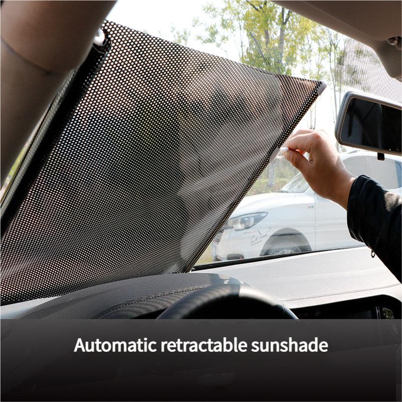 Auto Retractable Sun Shade Foldable Car Window Visor Front Windshield Heat Shield UV Protection Sunscreen for Vehicle Sunshade Cover