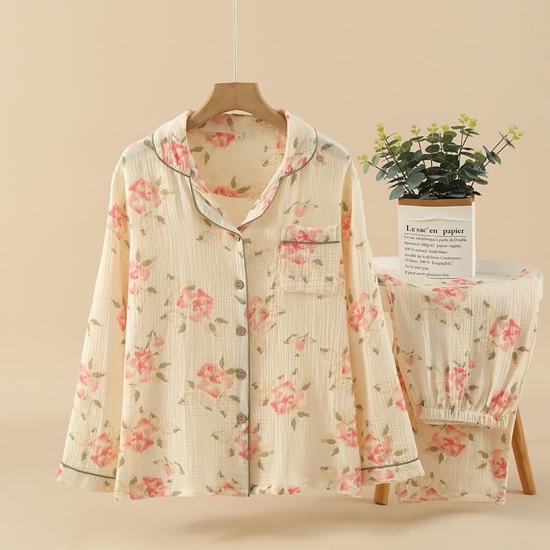 

Милый пижамный комплект для женщин, мягкая, удобная, дышащая домашняя одежда, длинные рукава, брюки, одежда для сна XL