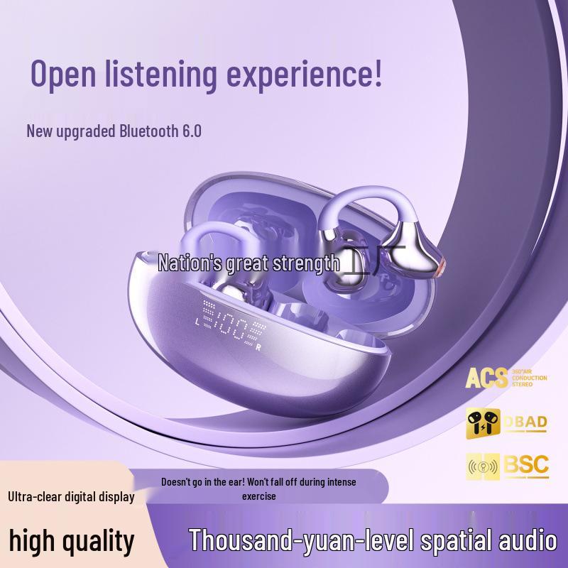 SK39 Bluetooth In-Ear Earphones 2025: Ultra-Long Battery, Noise Reduction, Clip-On Design for Gaming & Sports