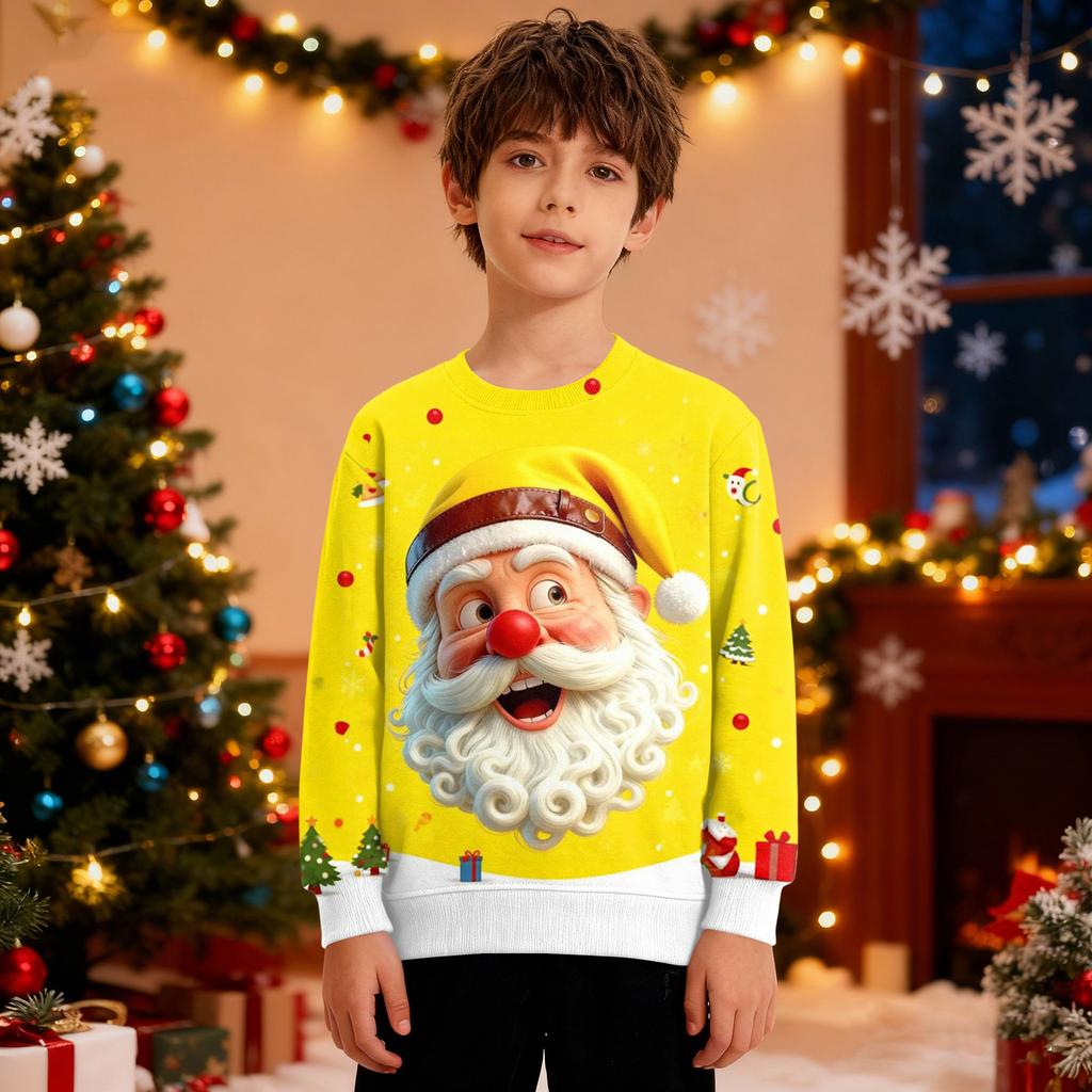 Christmas Sweatshirt Boys Girls Ugly Xmas Christmas Shirt Crewnek Toddler Long Sleeve Pullover Outfit Tops