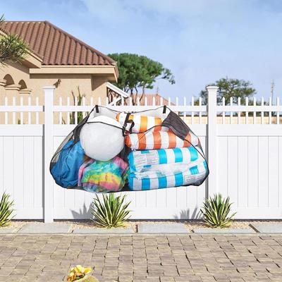 Pool Storage Bag Hanging Poolside Pouch Holder for Noodles Balls Accessories Pool Floats Storage Bag Fence Deck Gym