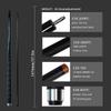OKHEALING Karbonfaser Billard Queue Stick (Black Technology Niedrige Biegung Pro Taper Billard Queue 12,4 mm Spitze, Uni-loc Verbindung 147 cm, Spielqueue)