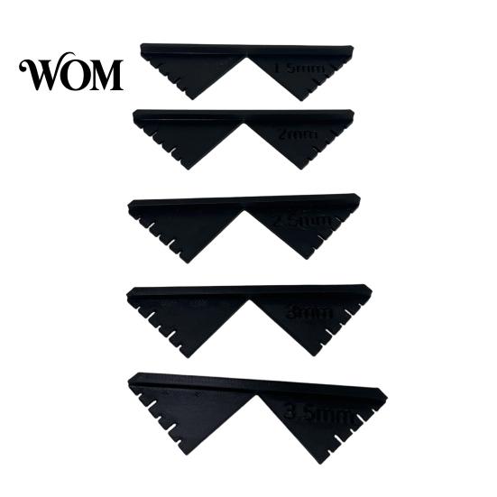 Taille-coin en carton 5 pièces/set Gabarits de coupe pour reliure, Outils de reliure, Guides 1,5 mm 2 mm, Règles de mesure en plastique 2,5 mm 3 mm 3,5 mm pour la fabrication d'albums