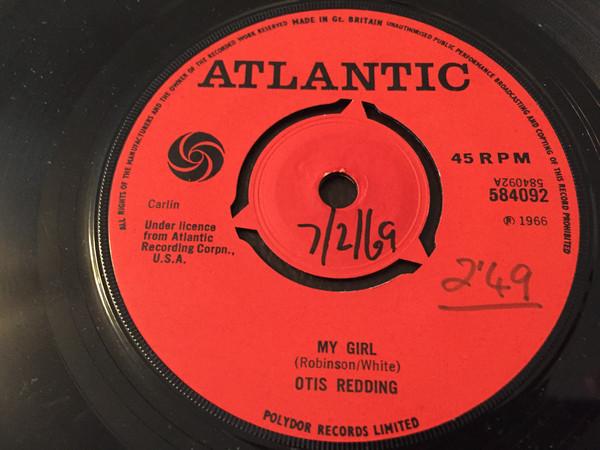 7inch Record OTIS REDDING - My Girl / Mr. Pitiful 584092 Atlantic 1966 UK Soul/Funk Used