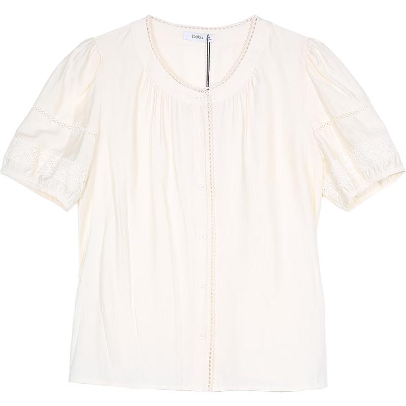 

betu Women s Summer Contrast Short Sleeve Blouse L