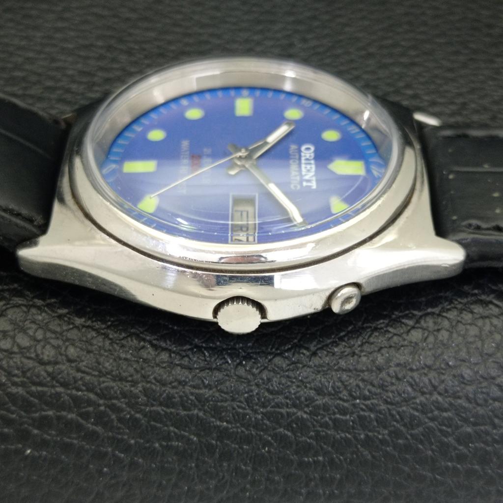 VINTAGE ORIENT AUTOMATIC 46941 JAPAN MENS BLUE COLOR DIAL WATCH a700656-5 R204-a700656